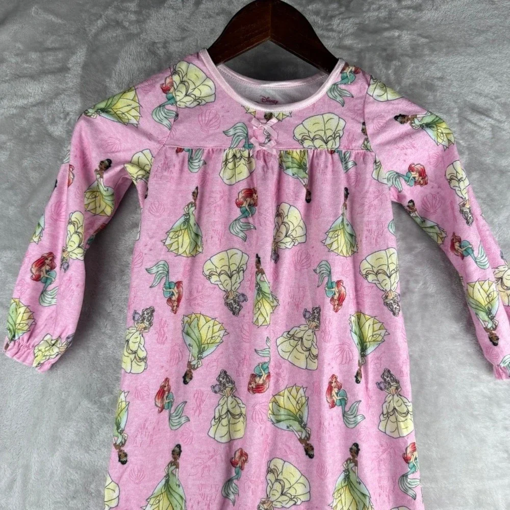 Disney Princess Pink Nightgown Long Sleeve Girls Size‎ 6 Flame Resistant